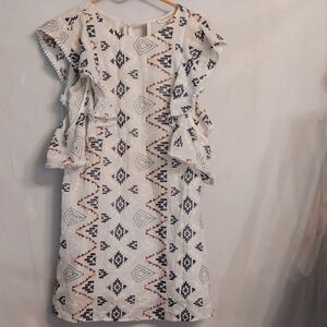 Dance & Marvel White Cap Sleeve Sheath Mini Dress Size Small